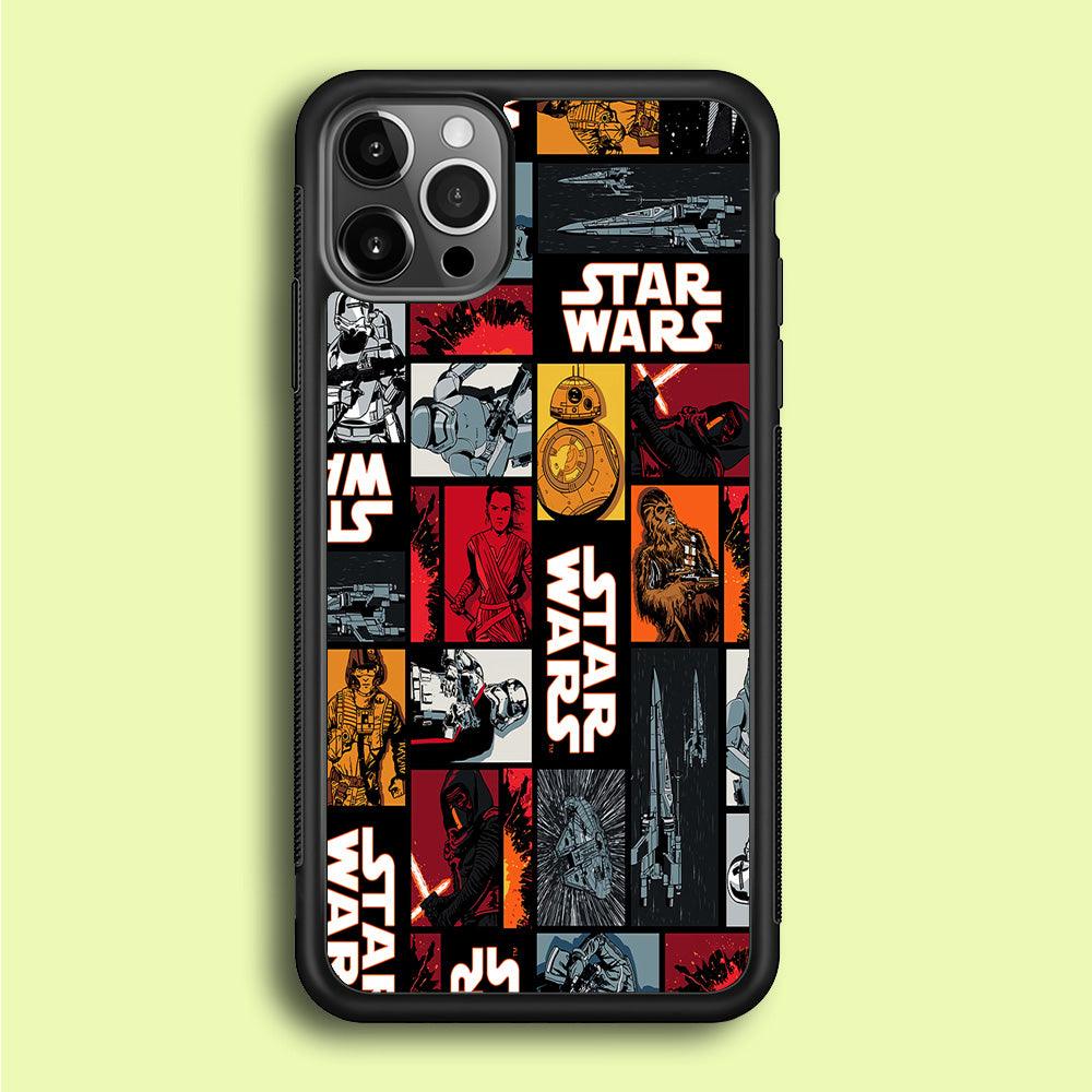 Star Wars Collage iPhone 12 Pro Max Case-Rubber / Black (2D Case)-Xtracase