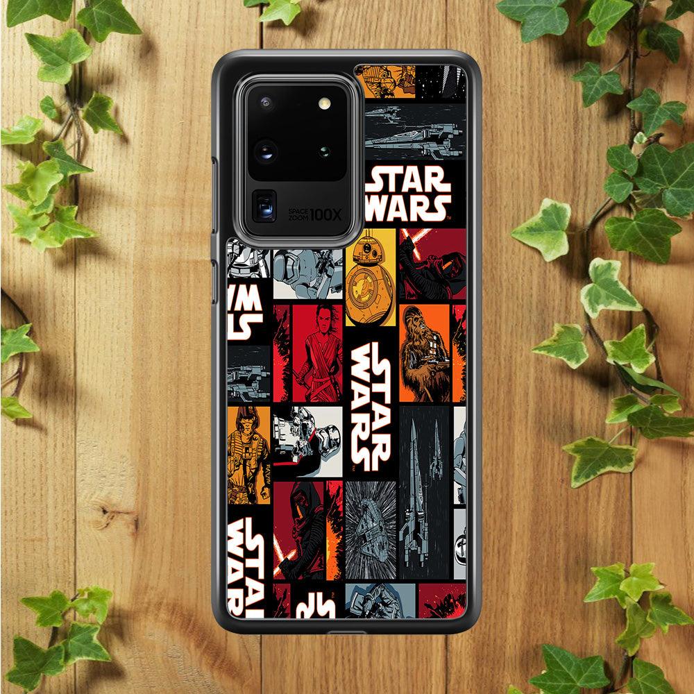 Star Wars Collage Samsung Galaxy S20 Ultra Case-Rubber / White (2D Case)-Xtracase