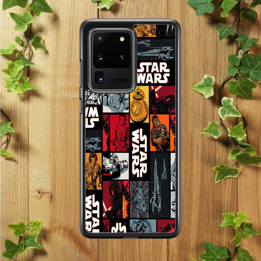 Star Wars Collage Samsung Galaxy S20 Ultra Case-Rubber / White (2D Case)-Xtracase