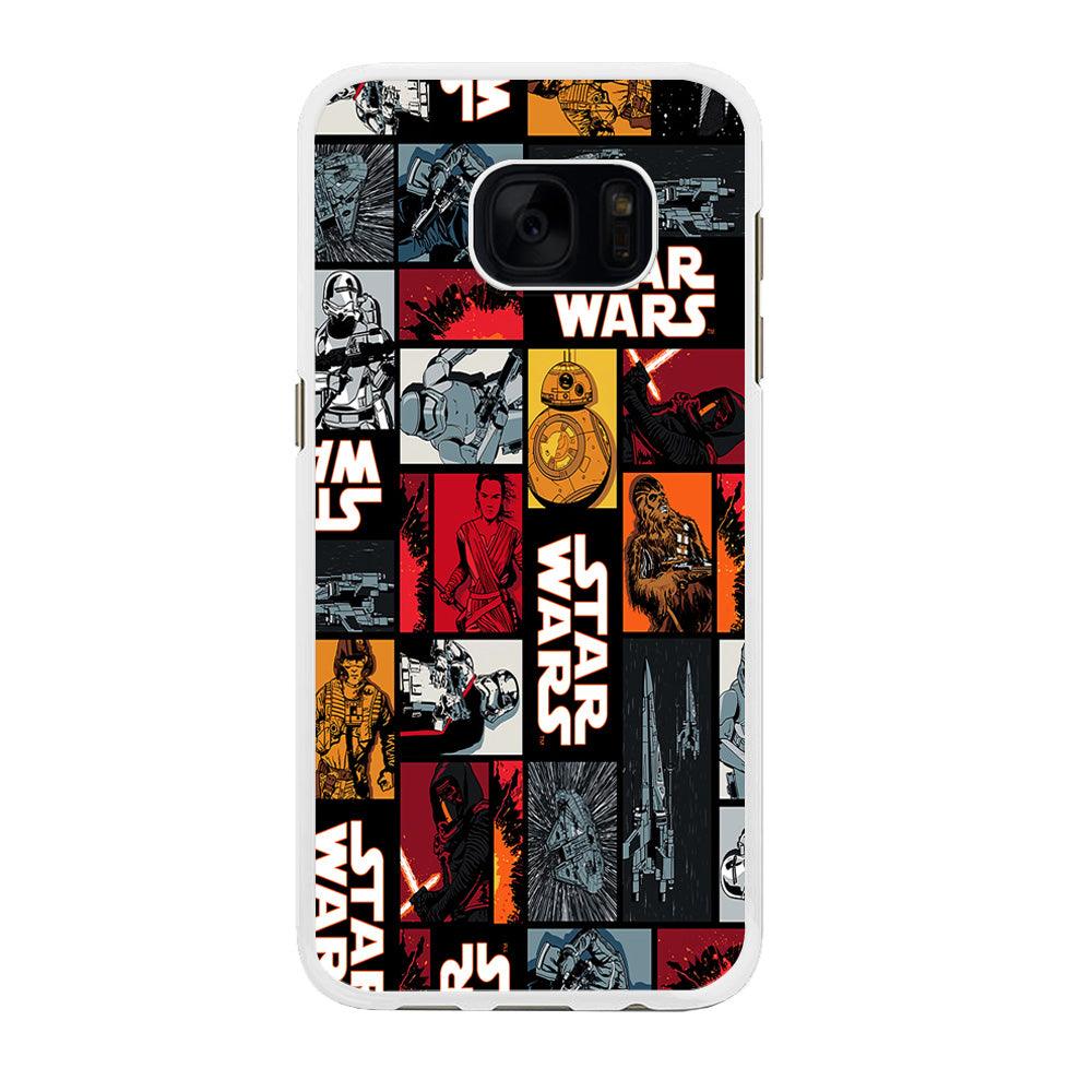 Star Wars Collage Samsung Galaxy S7 Edge Case-Rubber / White (2D Case)-Xtracase