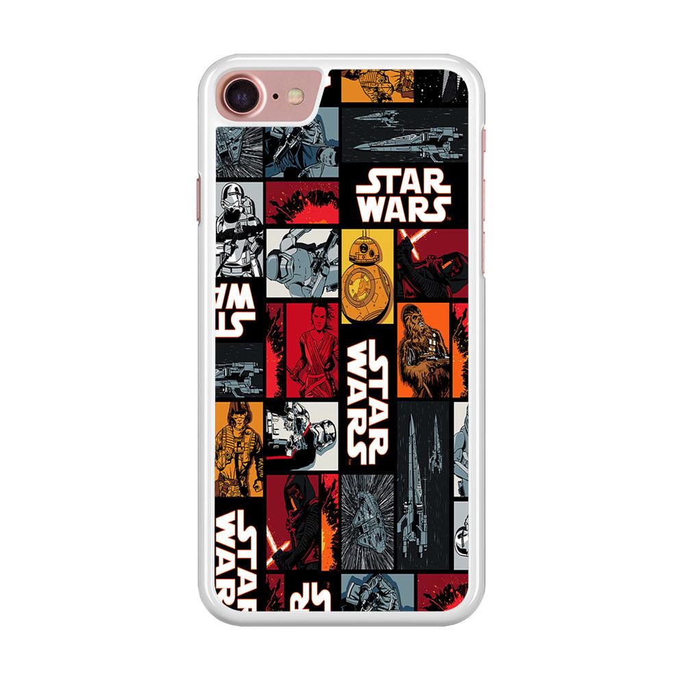 Star Wars Collage iPhone SE 2020 Case-Rubber / White (2D Case)-Xtracase
