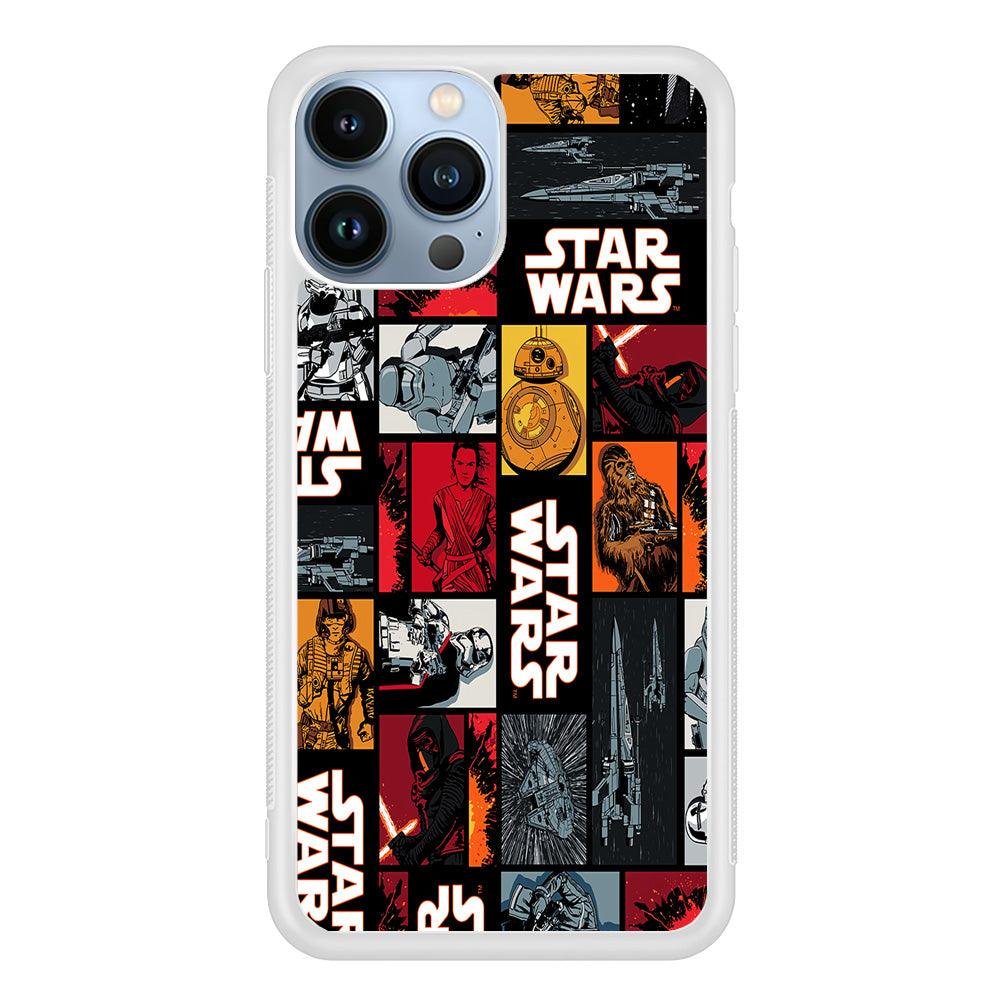 Star Wars Collage iPhone 13 Pro Max Case-Rubber / White (2D Case)-Xtracase