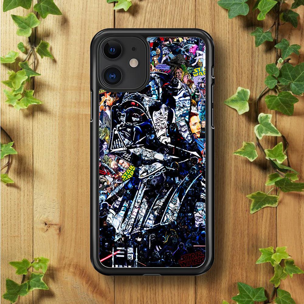 Star Wars Darth Vader Abstract iPhone 11 Case-Rubber / Black (2D Case)-Xtracase