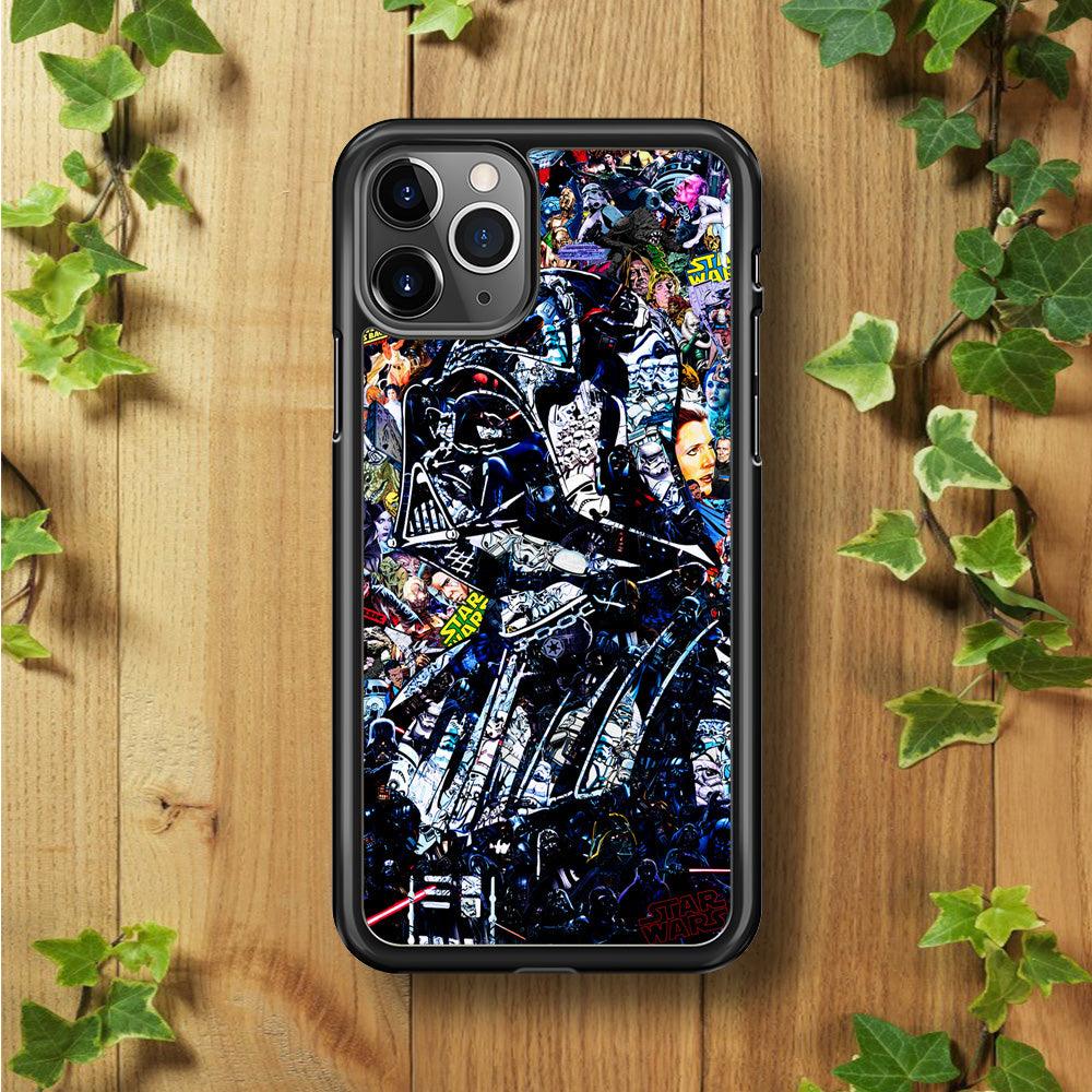 Star Wars Darth Vader Abstract iPhone 11 Pro Case-Rubber / Black (2D Case)-Xtracase