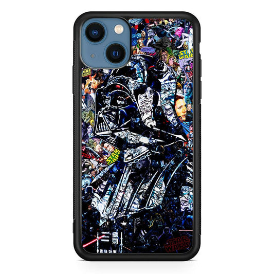 Star Wars Darth Vader Abstract iPhone 13 Pro Case-Rubber / Black (2D Case)-Xtracase