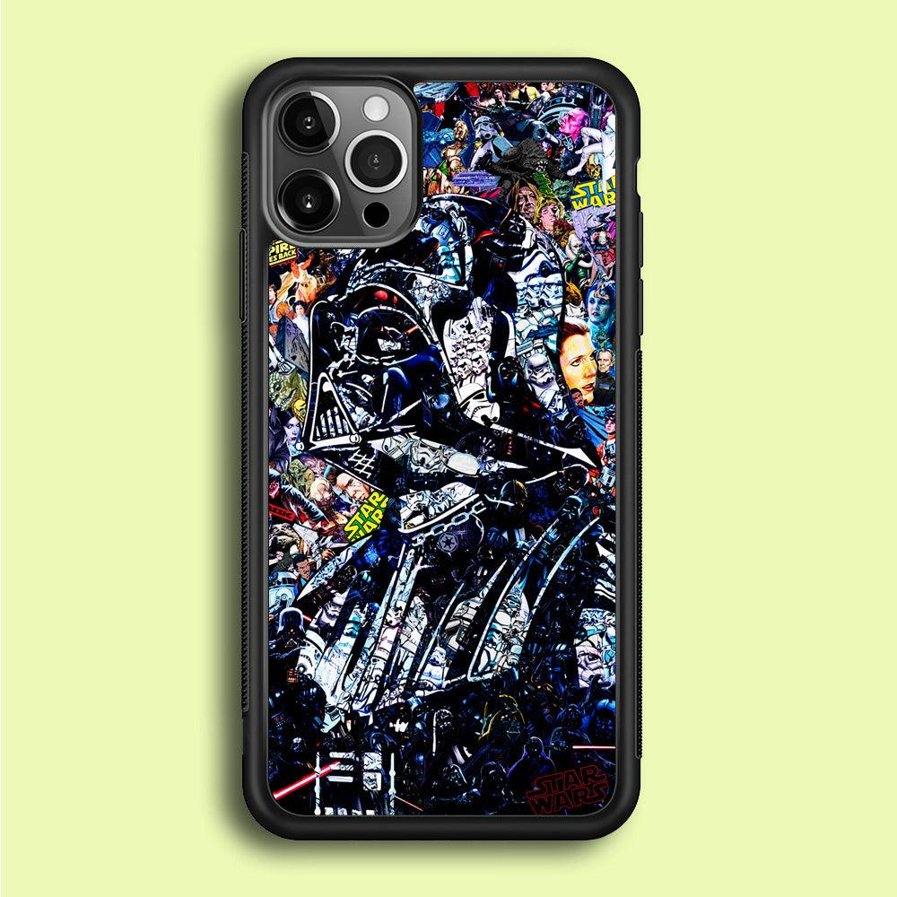 Star Wars Darth Vader Abstract iPhone 12 Pro Case-Rubber / Black (2D Case)-Xtracase