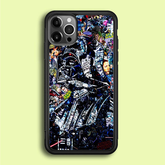 Star Wars Darth Vader Abstract iPhone 12 Pro Case-Rubber / Black (2D Case)-Xtracase