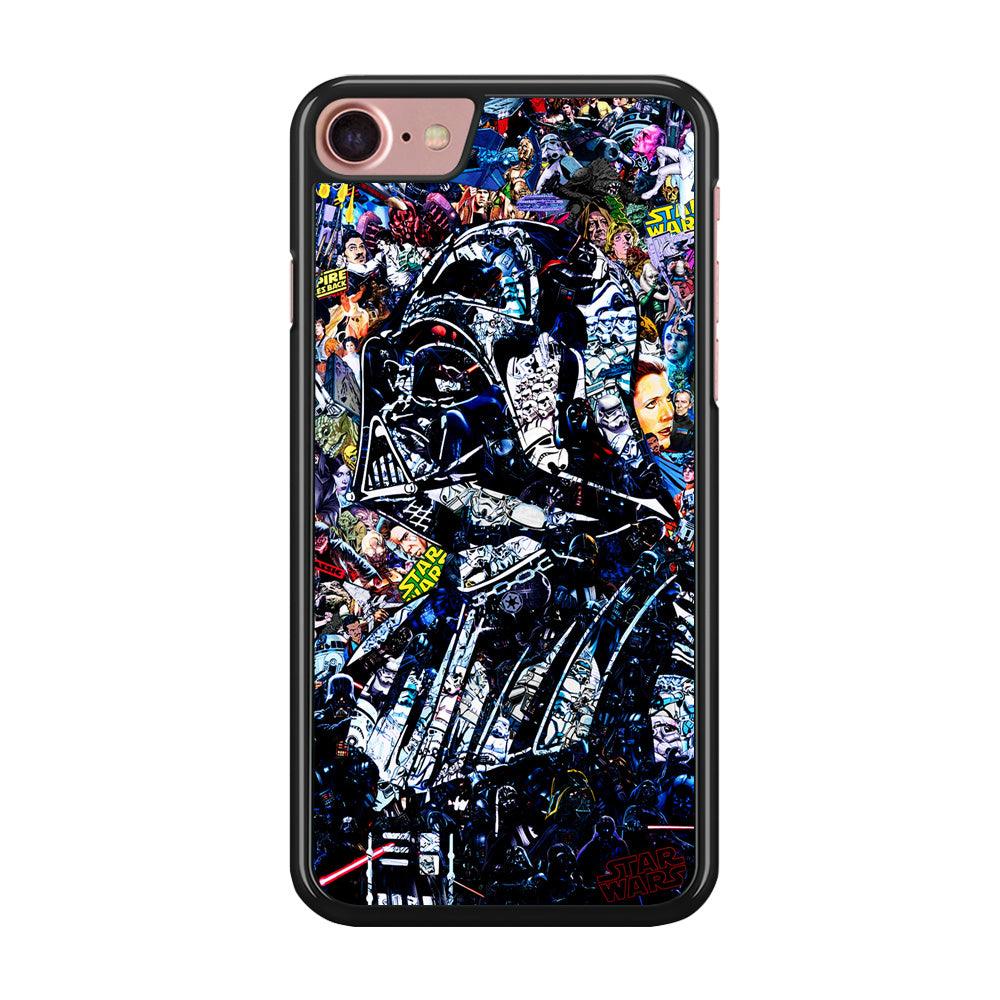 Star Wars Darth Vader Abstract iPhone 8 Case-Rubber / Black (2D Case)-Xtracase