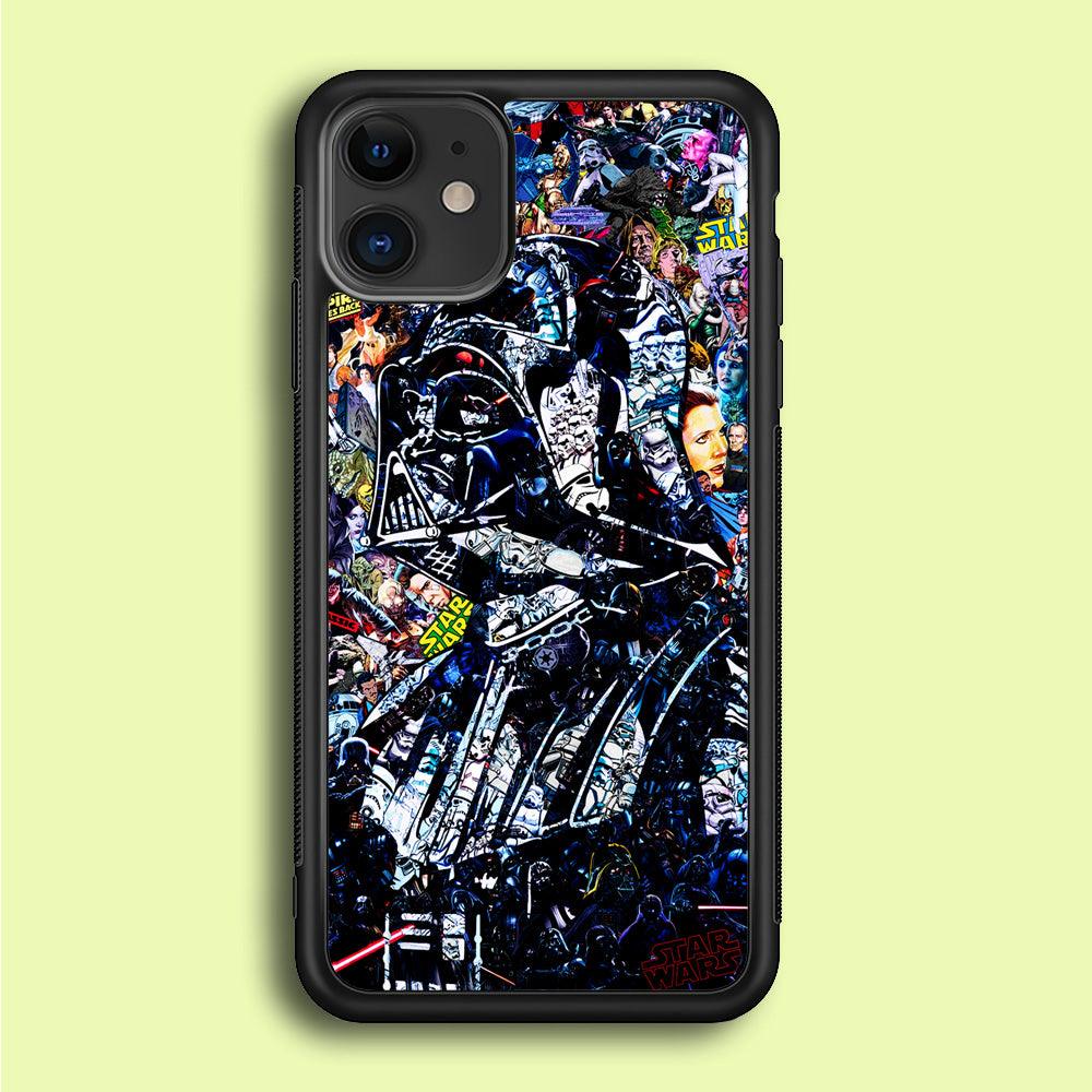 Star Wars Darth Vader Abstract iPhone 12 Case-Rubber / Black (2D Case)-Xtracase