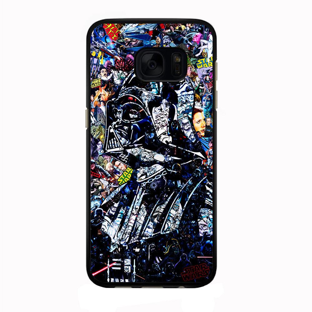 Star Wars Darth Vader Abstract Samsung Galaxy S7 Edge Case-Rubber / Black (2D Case)-Xtracase