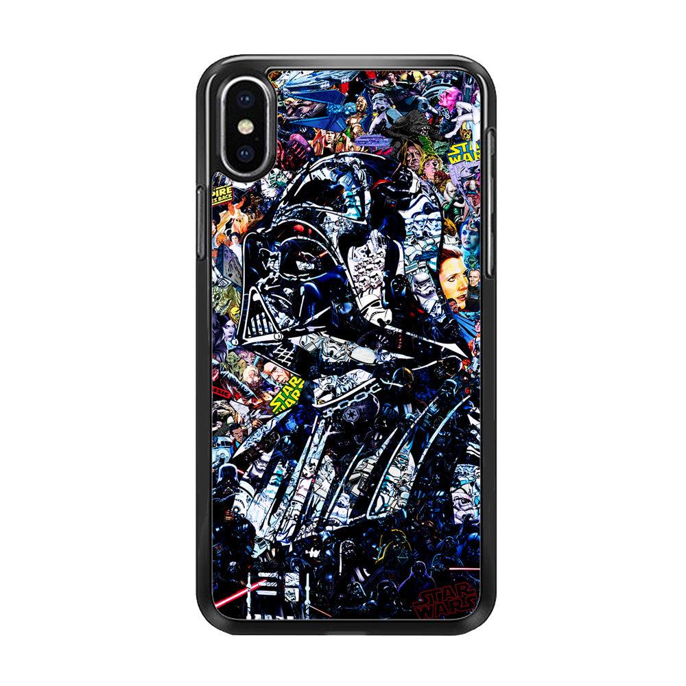 Star Wars Darth Vader Abstract iPhone X Case-Rubber / Black (2D Case)-Xtracase