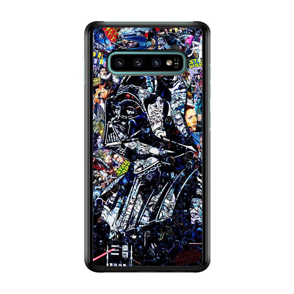 Star Wars Darth Vader Abstract Samsung Galaxy S10 Case-Rubber / Black (2D Case)-Xtracase