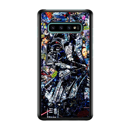 Star Wars Darth Vader Abstract Samsung Galaxy S10 Case-Rubber / Black (2D Case)-Xtracase