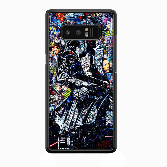 Star Wars Darth Vader Abstract Samsung Galaxy Note 8 Case-Rubber / Black (2D Case)-Xtracase