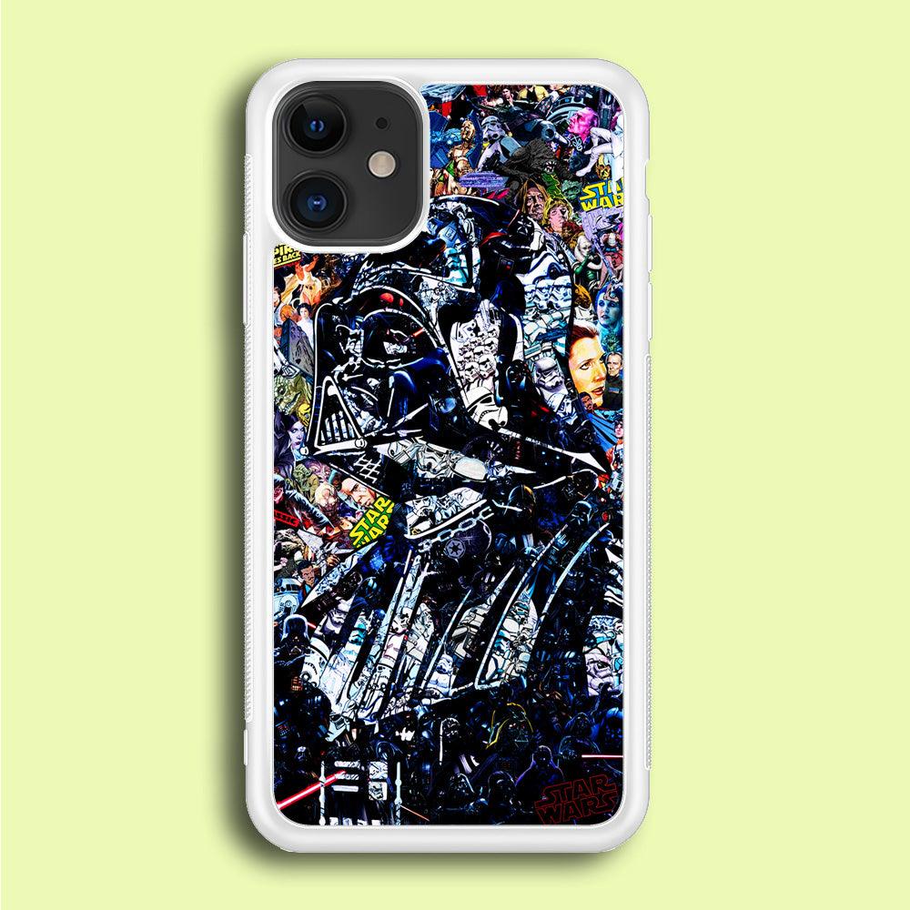 Star Wars Darth Vader Abstract iPhone 12 Case-Rubber / White (2D Case)-Xtracase