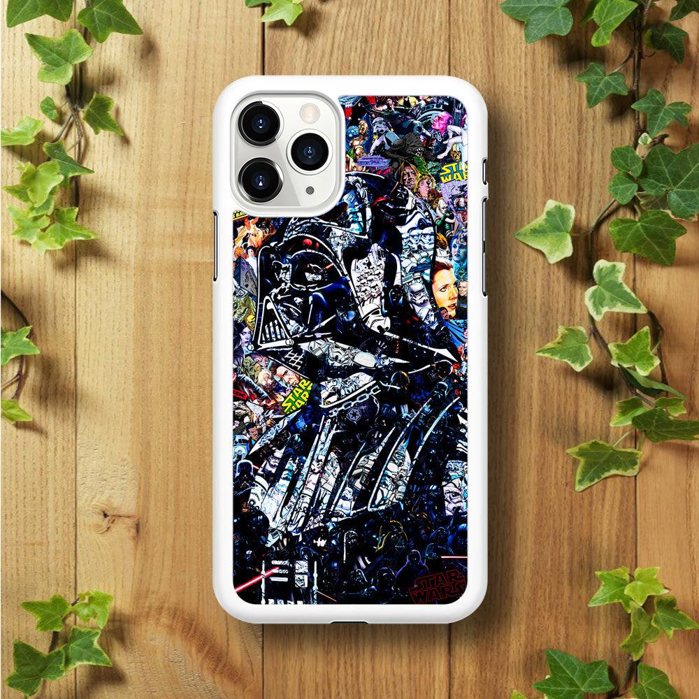 Star Wars Darth Vader Abstract iPhone 11 Pro Case-Rubber / White (2D Case)-Xtracase