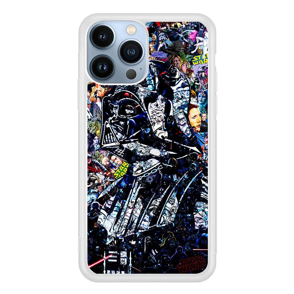 Star Wars Darth Vader Abstract iPhone 13 Pro Max Case-Rubber / White (2D Case)-Xtracase