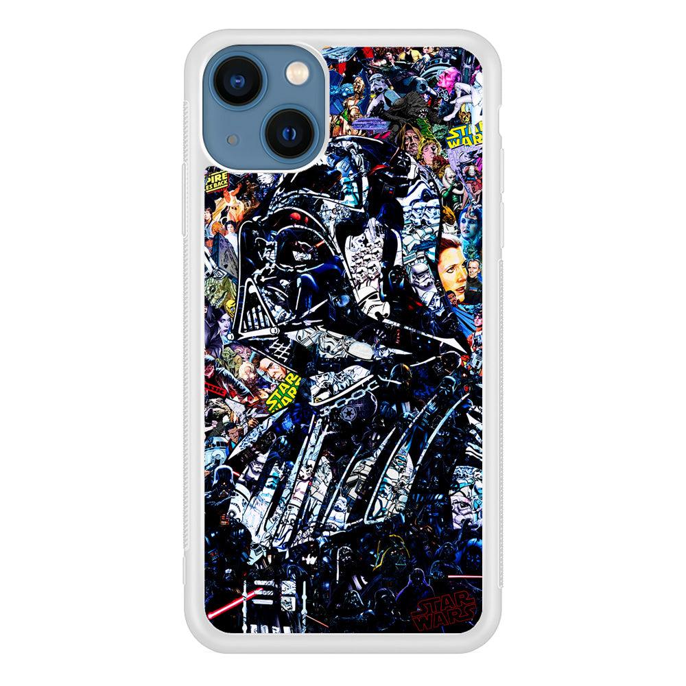 Star Wars Darth Vader Abstract iPhone 13 Pro Case-Rubber / White (2D Case)-Xtracase