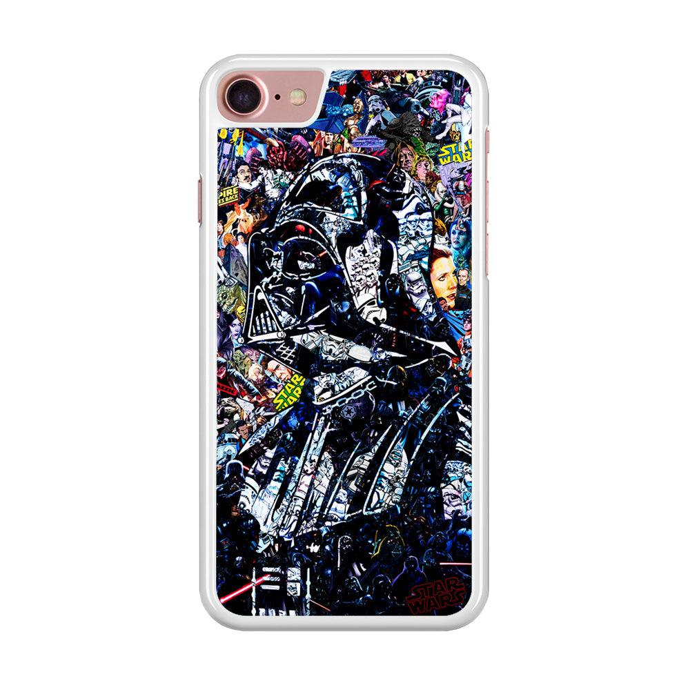 Star Wars Darth Vader Abstract iPhone SE 2020 Case-Rubber / White (2D Case)-Xtracase