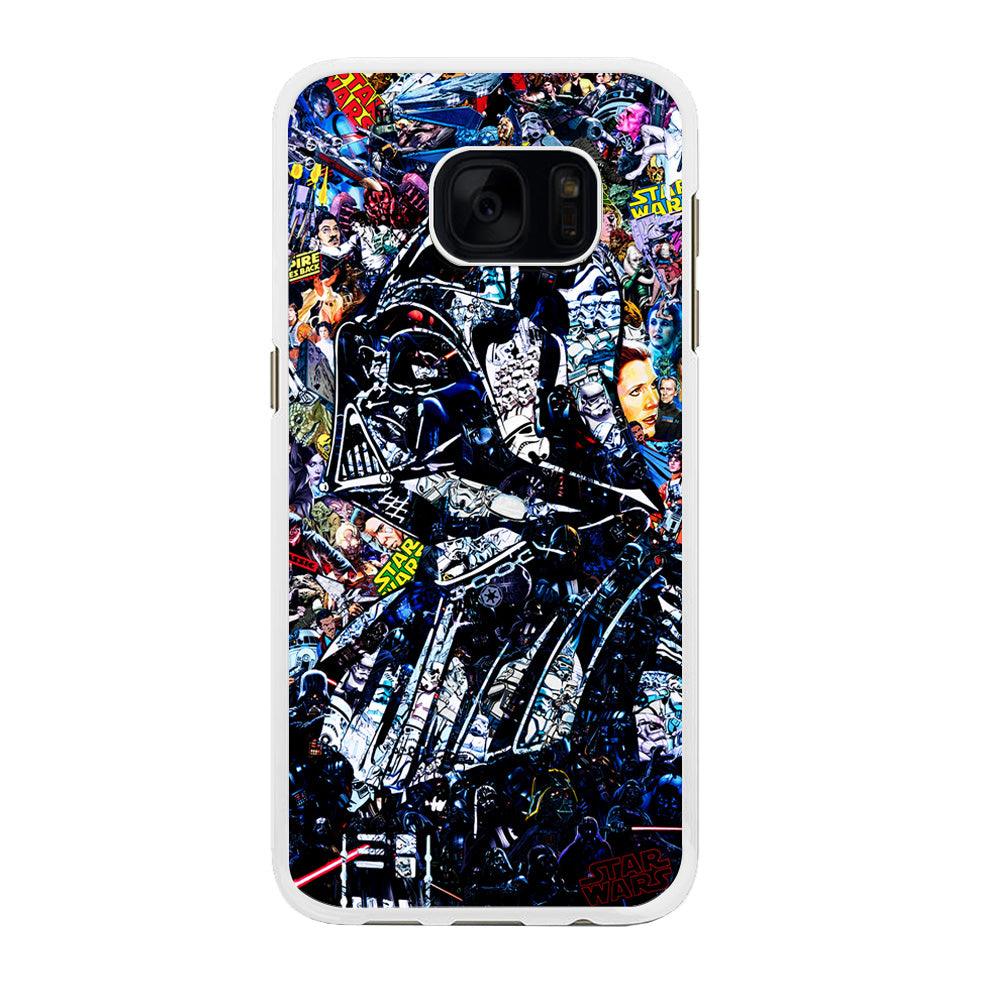 Star Wars Darth Vader Abstract Samsung Galaxy S7 Case-Rubber / White (2D Case)-Xtracase