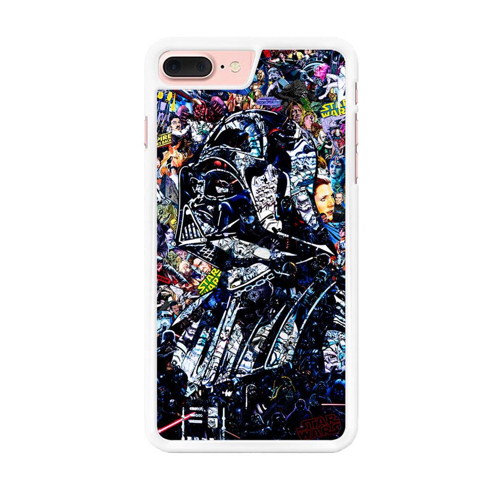 Star Wars Darth Vader Abstract iPhone 8 Plus Case-Rubber / White (2D Case)-Xtracase