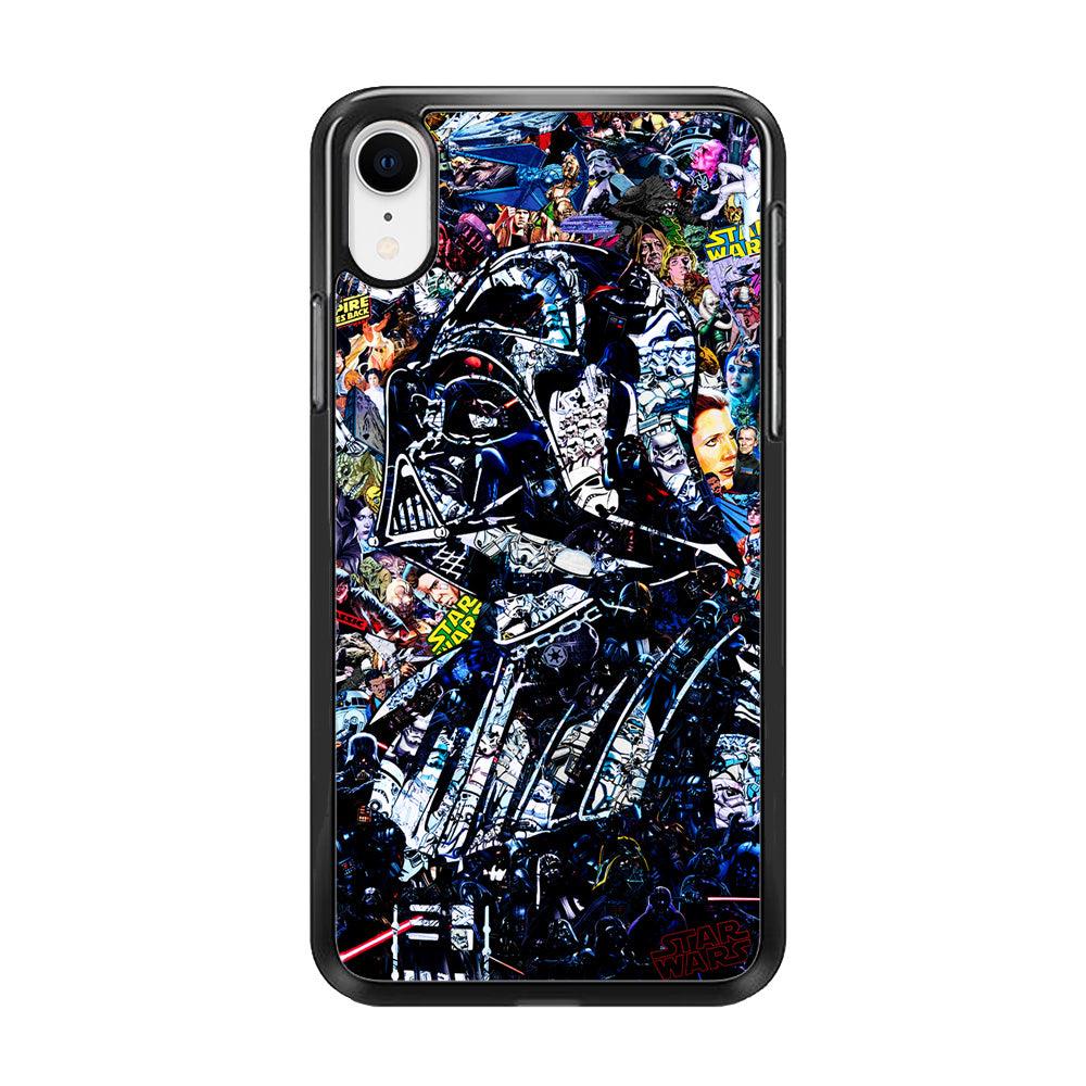 Star Wars Darth Vader Abstract iPhone XR Case-Rubber / Black (2D Case)-Xtracase
