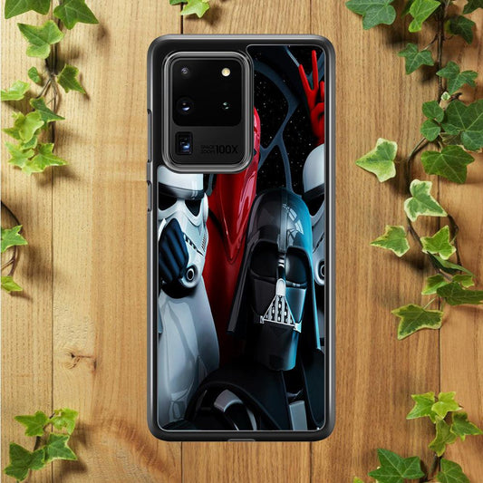 Star Wars Darth Vader Selfie Samsung Galaxy S20 Ultra Case-Rubber / Black (2D Case)-Xtracase