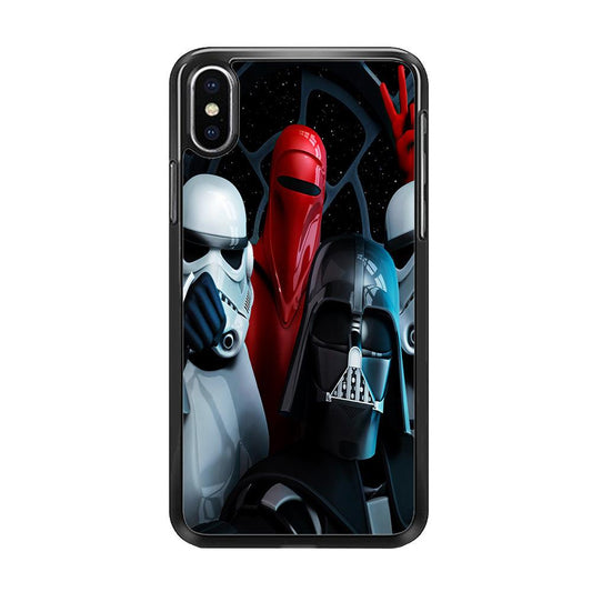 Star Wars Darth Vader Selfie iPhone Xs Max Case-Rubber / Black (2D Case)-Xtracase