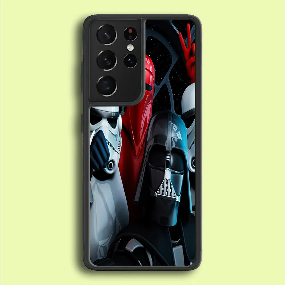 Star Wars Darth Vader Selfie Samsung Galaxy S25 Ultra Case-Rubber / Black (2D Case)-Xtracase
