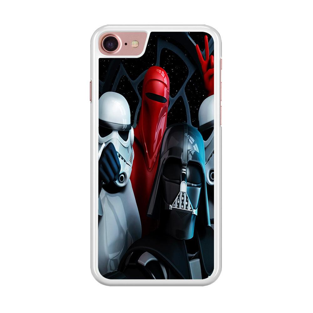 Star Wars Darth Vader Selfie iPhone SE 2020 Case-Rubber / White (2D Case)-Xtracase