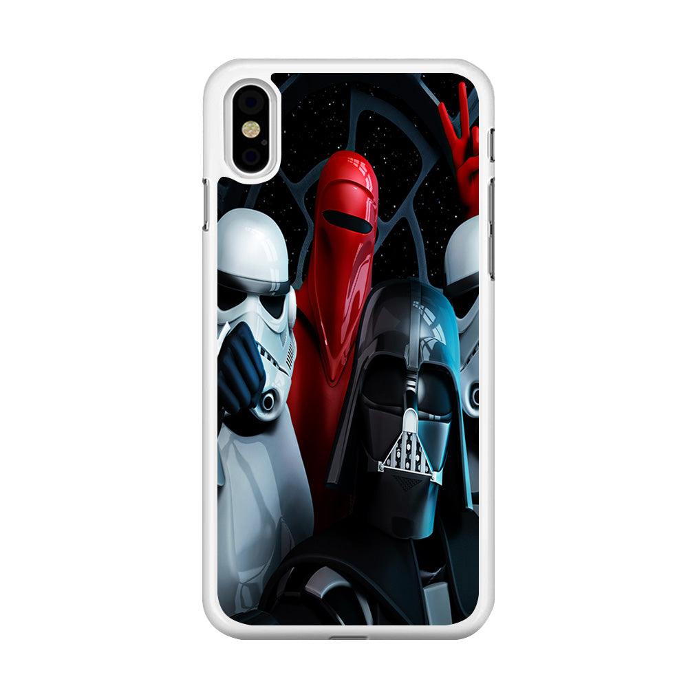 Star Wars Darth Vader Selfie iPhone Xs Max Case-Rubber / White (2D Case)-Xtracase