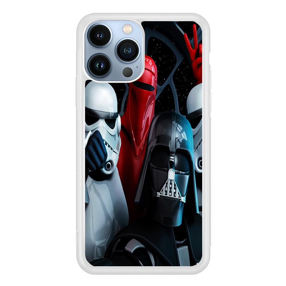 Star Wars Darth Vader Selfie iPhone 13 Pro Max Case-Rubber / White (2D Case)-Xtracase