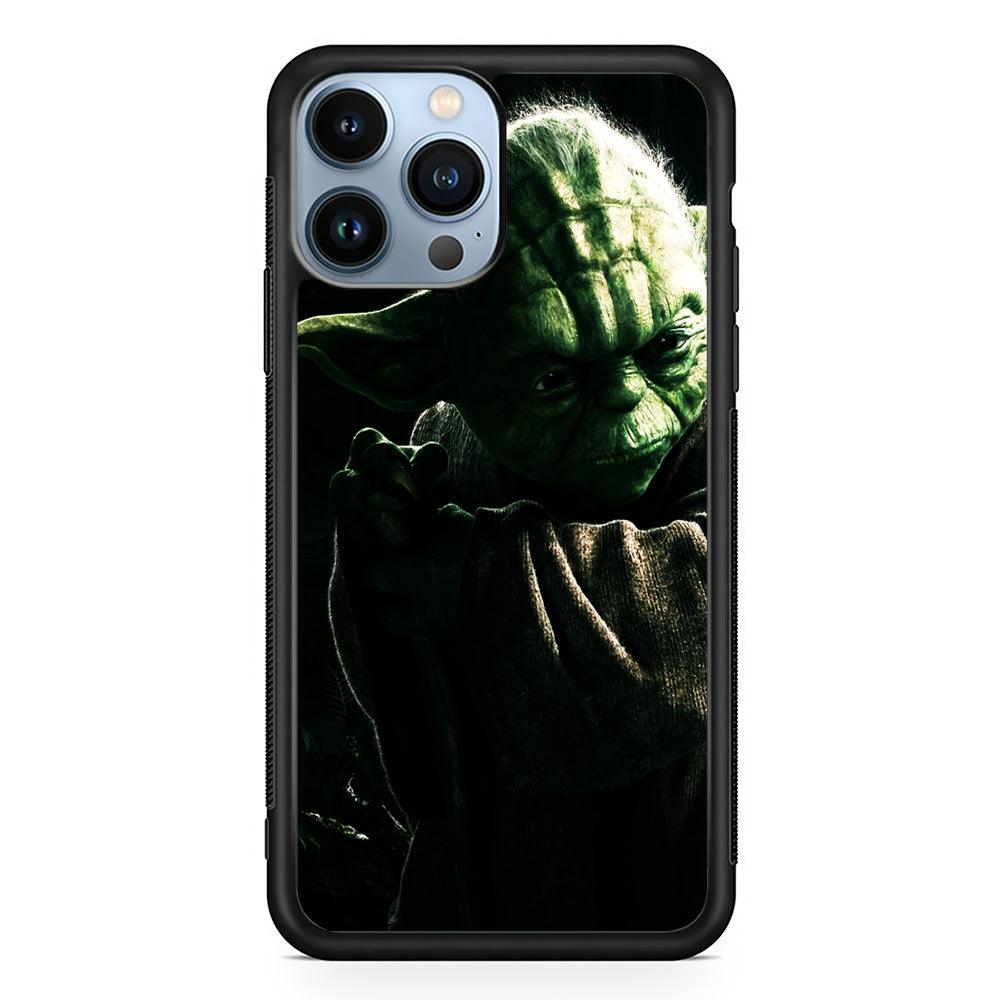 Star Wars Master Yoda iPhone 13 Pro Max Case-Rubber / Black (2D Case)-Xtracase