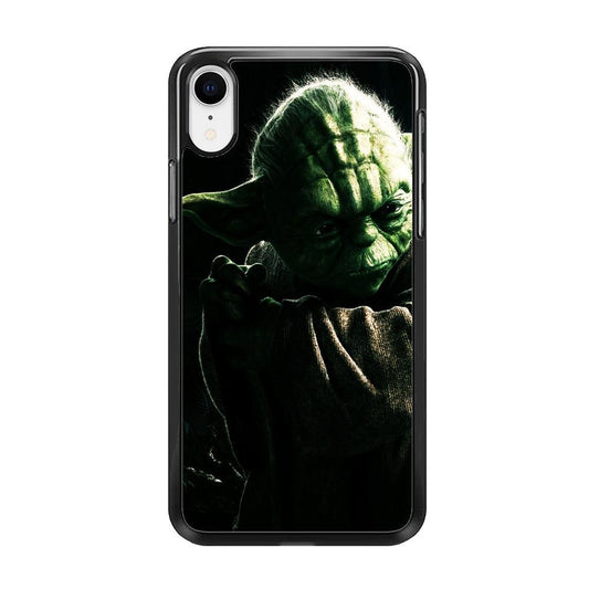 Star Wars Master Yoda iPhone XR Case-Rubber / Black (2D Case)-Xtracase