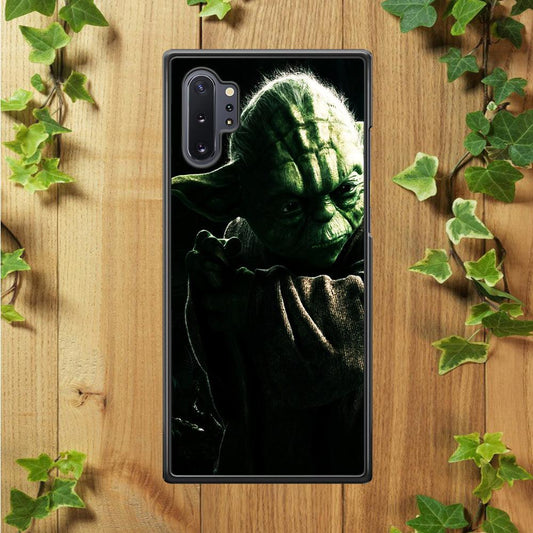 Star Wars Master Yoda Samsung Galaxy Note 10 Plus Case-Rubber / Black (2D Case)-Xtracase