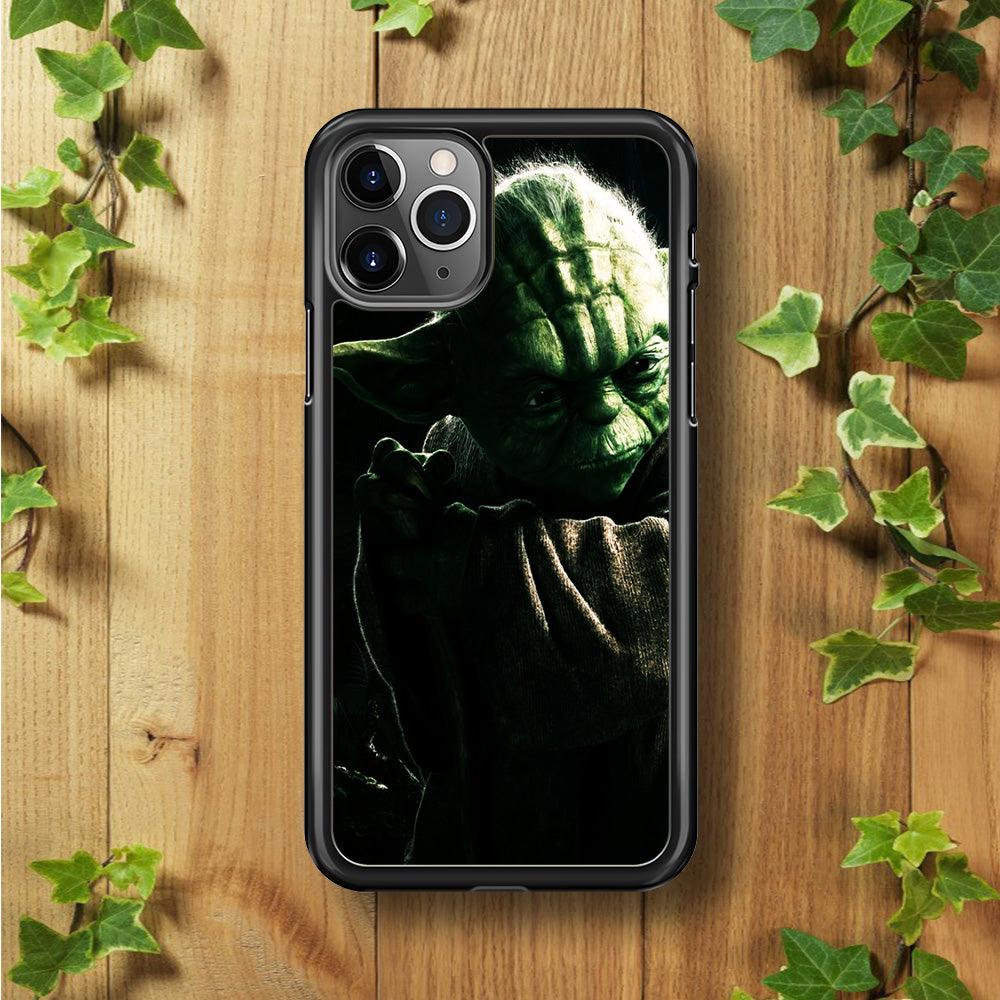Star Wars Master Yoda iPhone 11 Pro Max Case-Rubber / Black (2D Case)-Xtracase
