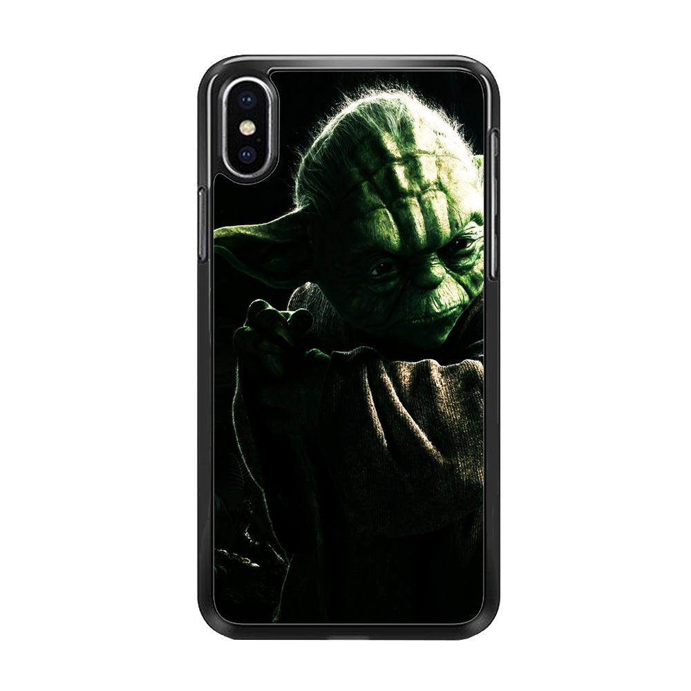 Star Wars Master Yoda iPhone X Case-Rubber / Black (2D Case)-Xtracase