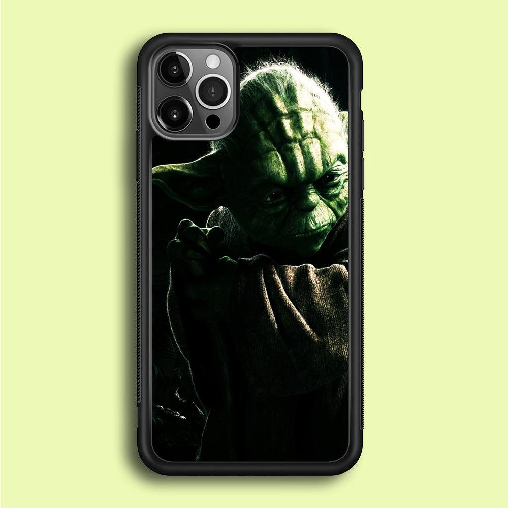 Star Wars Master Yoda iPhone 12 Pro Max Case-Rubber / Black (2D Case)-Xtracase