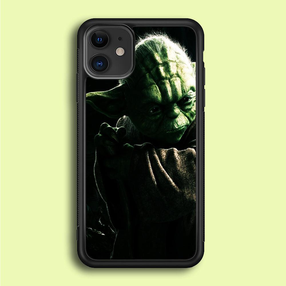 Star Wars Master Yoda iPhone 12 Case-Rubber / Black (2D Case)-Xtracase