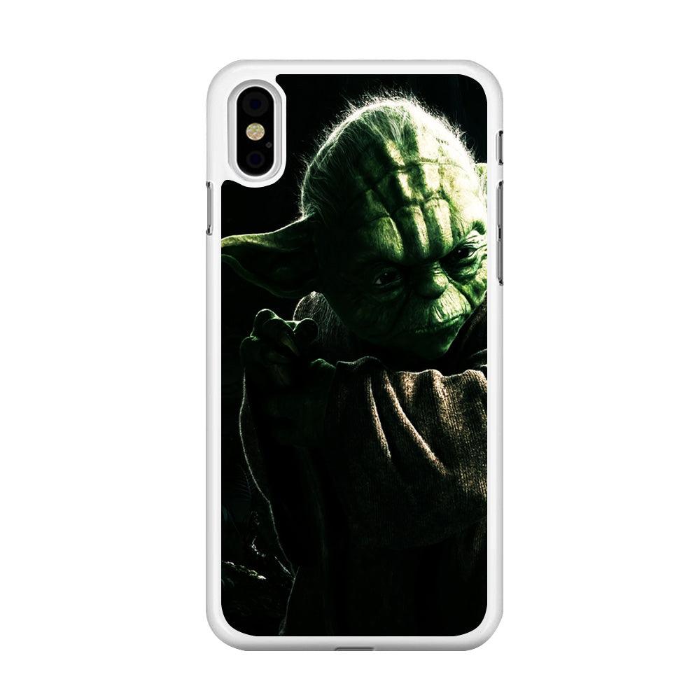 Star Wars Master Yoda iPhone Xs Max Case-Rubber / White (2D Case)-Xtracase