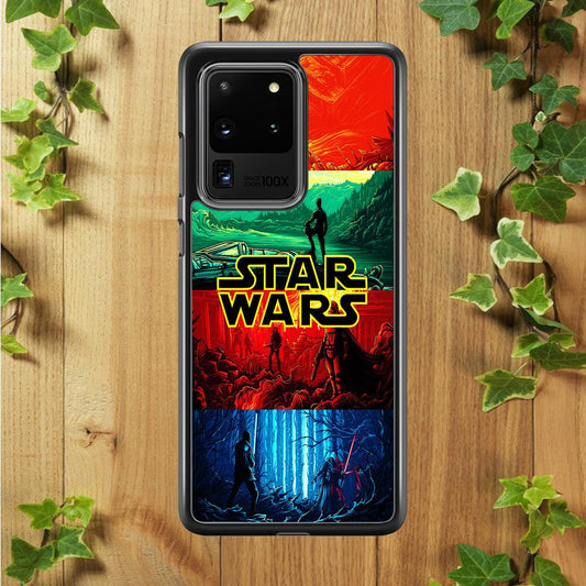 Star Wars Poster Art Samsung Galaxy S20 Ultra Case-Rubber / Black (2D Case)-Xtracase