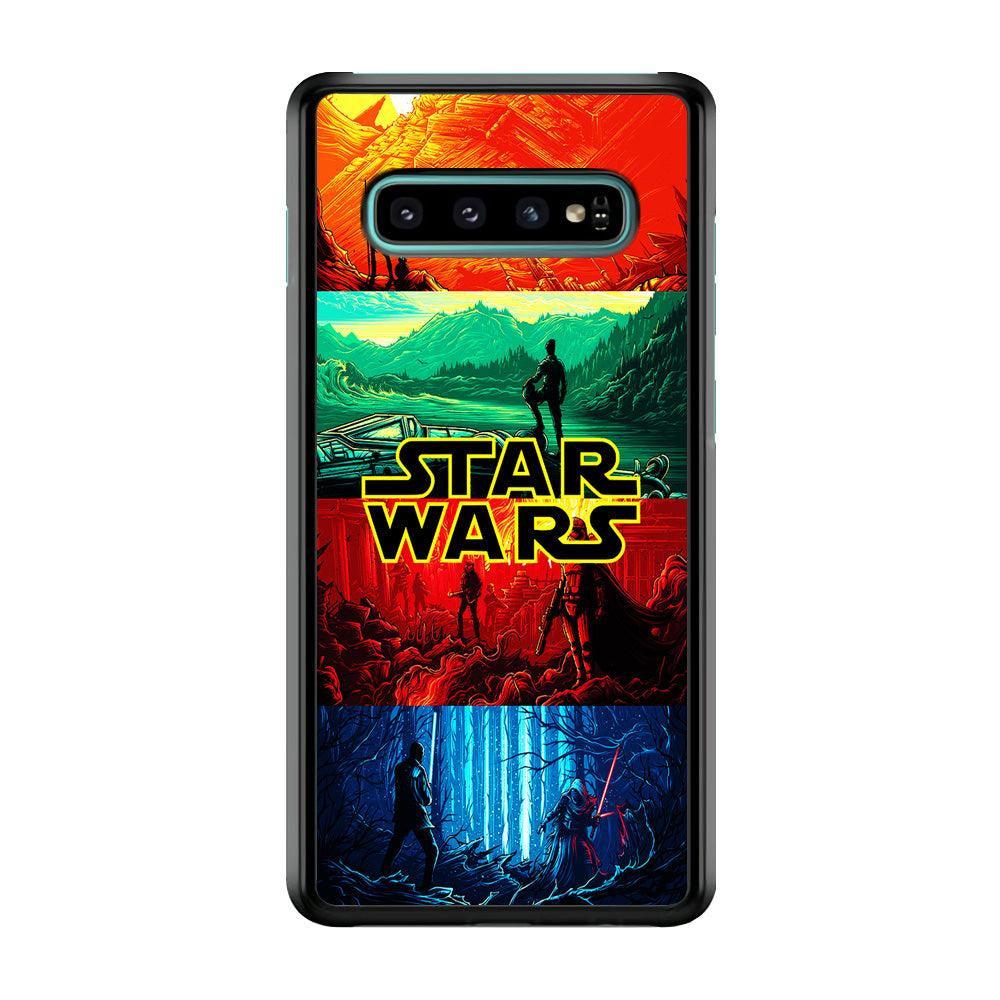 Star Wars Poster Art Samsung Galaxy S10 Case-Rubber / White (2D Case)-Xtracase