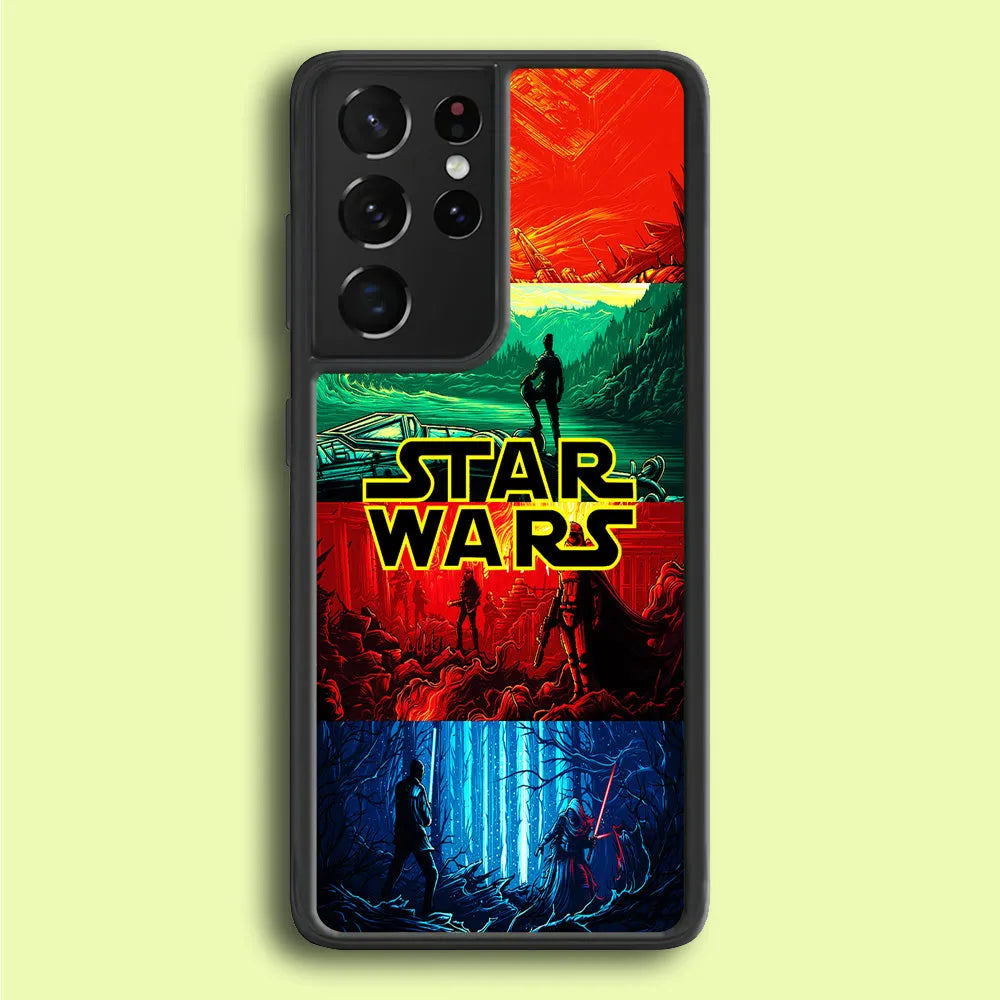Star Wars Poster Art Samsung Galaxy S25 Ultra Case-Rubber / Black (2D Case)-Xtracase