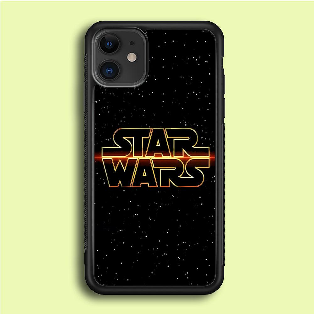 Star Wars Space Sparkly iPhone 12 Case-Rubber / Black (2D Case)-Xtracase