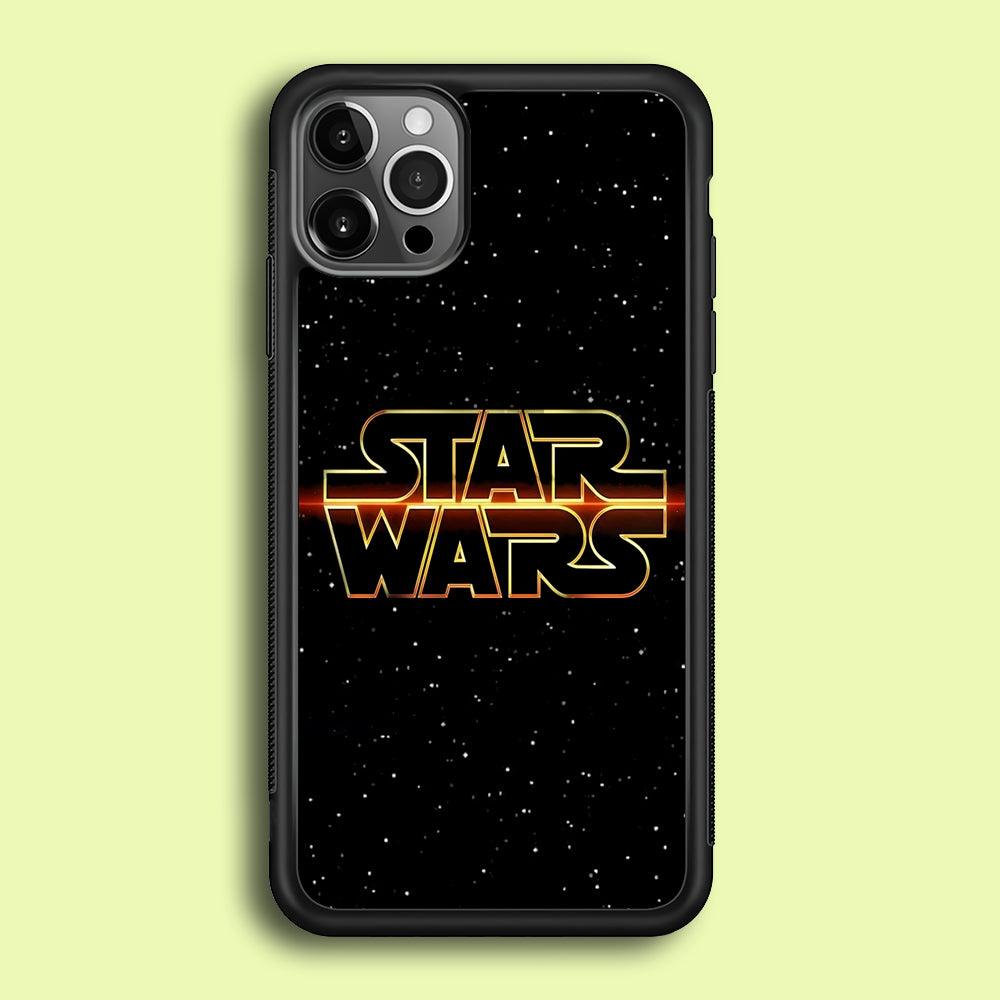 Star Wars Space Sparkly iPhone 12 Pro Case-Rubber / Black (2D Case)-Xtracase