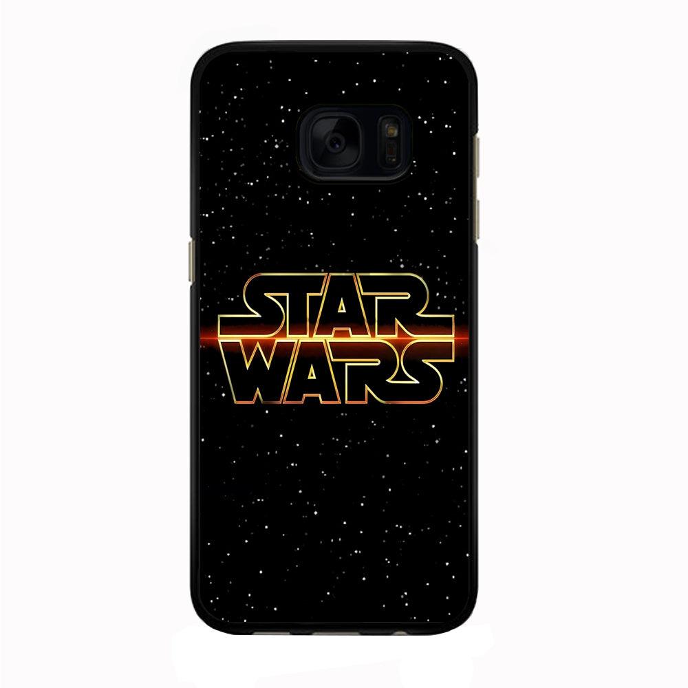 Star Wars Space Sparkly Samsung Galaxy S7 Edge Case-Rubber / Black (2D Case)-Xtracase