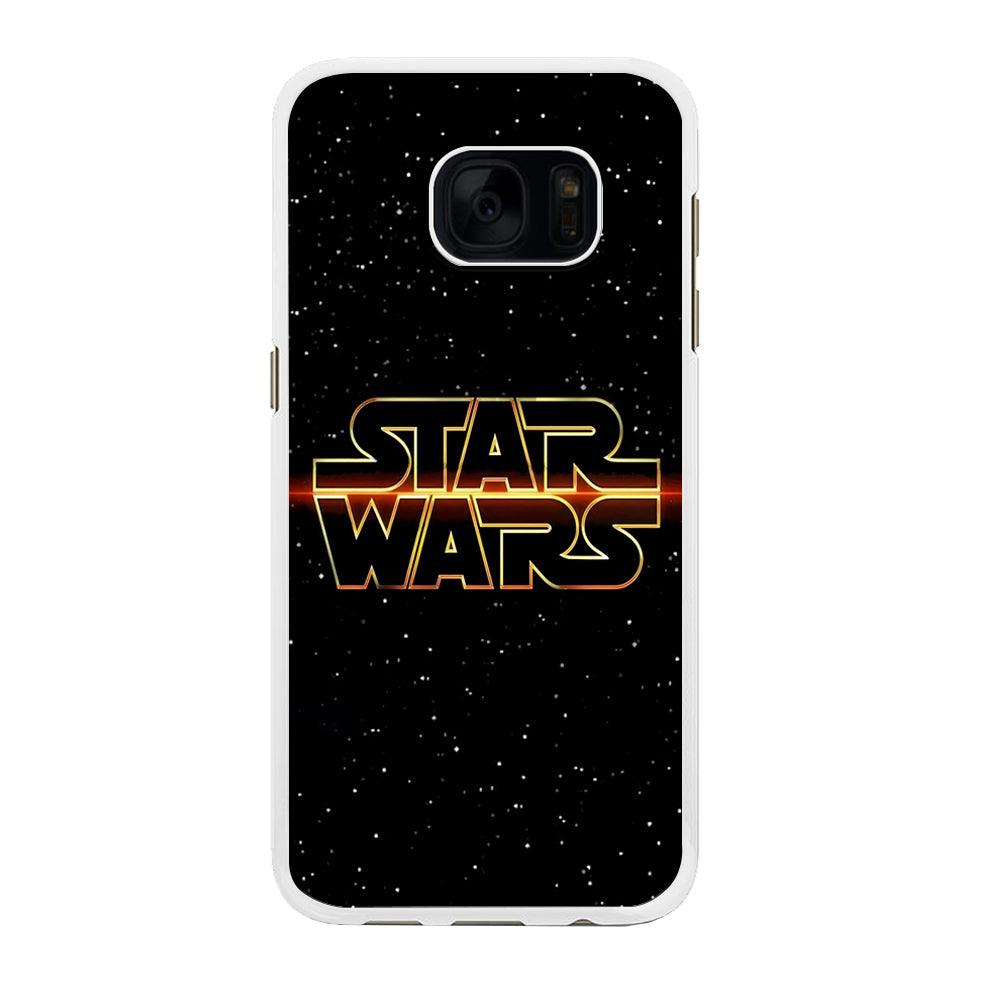 Star Wars Space Sparkly Samsung Galaxy S7 Edge Case-Rubber / White (2D Case)-Xtracase