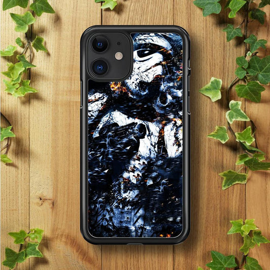 Star Wars Stormtrooper Abstract iPhone 11 Case-Rubber / Black (2D Case)-Xtracase