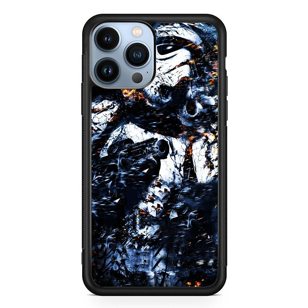 Star Wars Stormtrooper Abstract iPhone 13 Pro Max Case-Rubber / Black (2D Case)-Xtracase
