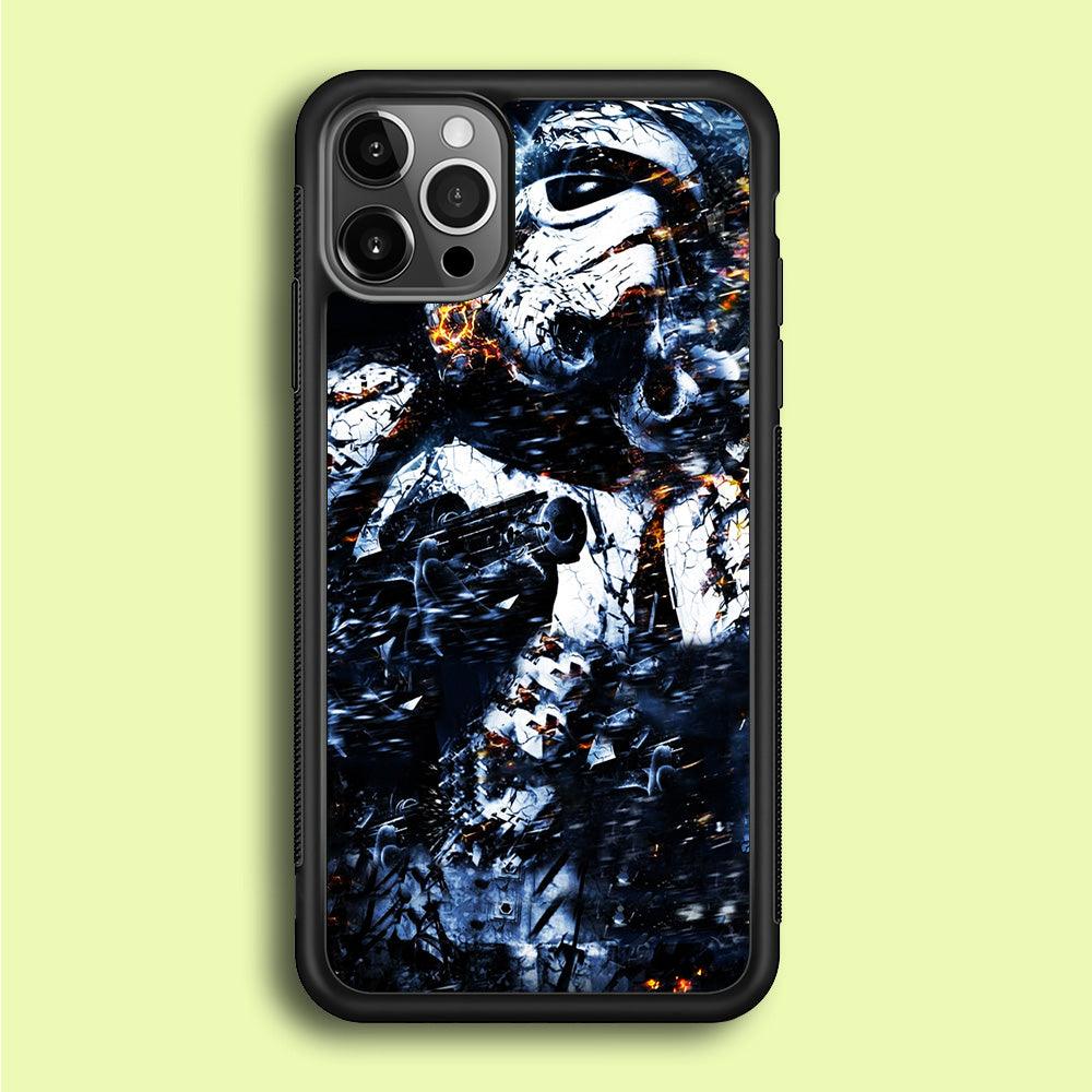 Star Wars Stormtrooper Abstract iPhone 12 Pro Case-Rubber / Black (2D Case)-Xtracase
